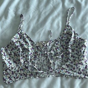 la Hearts floral crop top